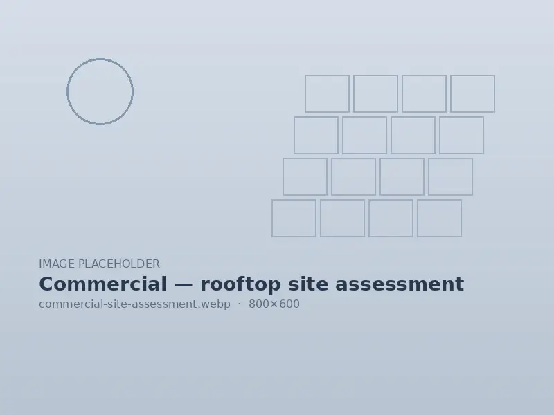 Technician assessing a commercial rooftop for solar installation