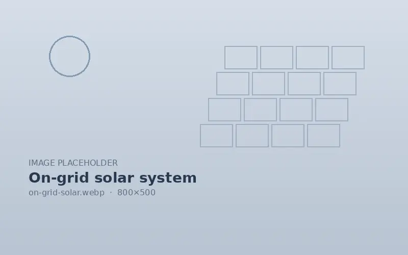 On-grid solar inverter connected to a building's electricity supply